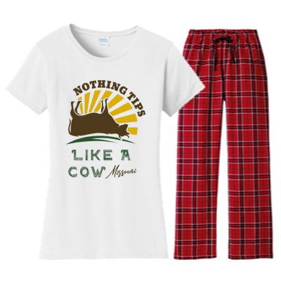 Nothing Tips Like A Cow Missouri Women's Flannel Pajama Set