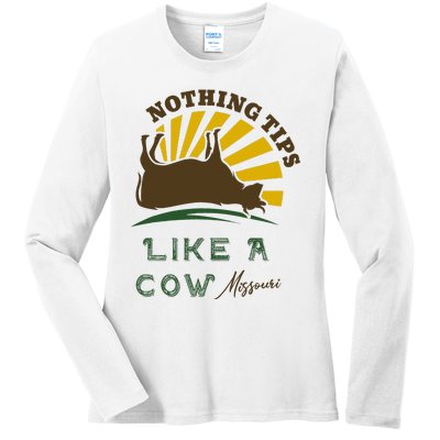 Nothing Tips Like A Cow Missouri Ladies Long Sleeve Shirt