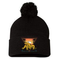 Nature Tropical Lizard Reptile Animal Sunset Komodo Dragon Pom Pom 12in Knit Beanie