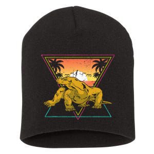 Nature Tropical Lizard Reptile Animal Sunset Komodo Dragon Short Acrylic Beanie