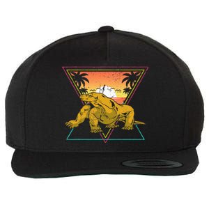 Nature Tropical Lizard Reptile Animal Sunset Komodo Dragon Wool Snapback Cap