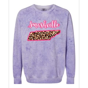 Nashville Tennessee Leopard Print Bachelorette Smashville Tn Gift Colorblast Crewneck Sweatshirt