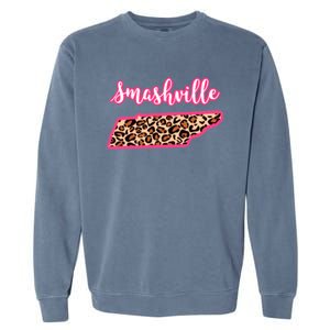 Nashville Tennessee Leopard Print Bachelorette Smashville Tn Gift Garment-Dyed Sweatshirt