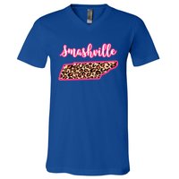 Nashville Tennessee Leopard Print Bachelorette Smashville Tn Gift V-Neck T-Shirt