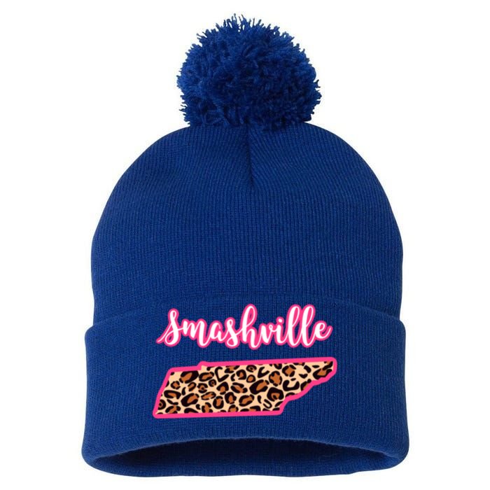 Nashville Tennessee Leopard Print Bachelorette Smashville Tn Gift Pom Pom 12in Knit Beanie