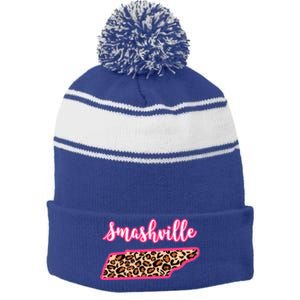 Nashville Tennessee Leopard Print Bachelorette Smashville Tn Gift Stripe Pom Pom Beanie