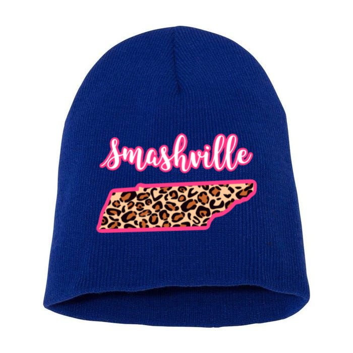 Nashville Tennessee Leopard Print Bachelorette Smashville Tn Gift Short Acrylic Beanie