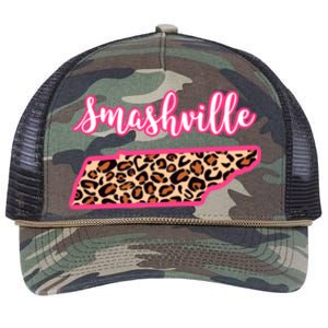 Nashville Tennessee Leopard Print Bachelorette Smashville Tn Gift Retro Rope Trucker Hat Cap