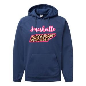 Nashville Tennessee Leopard Print Bachelorette Smashville Tn Gift Performance Fleece Hoodie