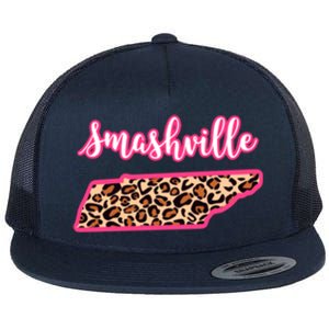 Nashville Tennessee Leopard Print Bachelorette Smashville Tn Gift Flat Bill Trucker Hat