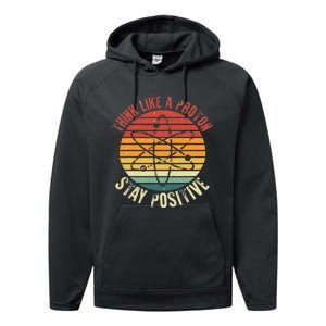 Nerd Think Like A Proton Stay Positive Retro Chemistry Performance Fleece Hoodie