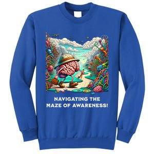 Navigating The Maze Of Awareness Brain Health Adventure Cool Gift Tall Sweatshirt