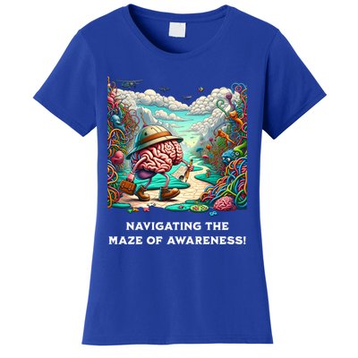 Navigating The Maze Of Awareness Brain Health Adventure Cool Gift Women's T-Shirt