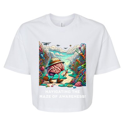 Navigating The Maze Of Awareness Brain Health Adventure Cool Gift Bella+Canvas Jersey Crop Tee