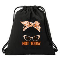 No Today Messy Bun Multiple Sclerosis Ms Awareness Multiple Sclerosis Drawstring Bag