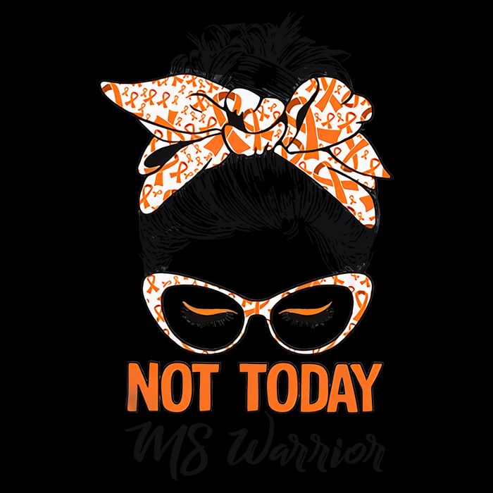 No Today Messy Bun Multiple Sclerosis Ms Awareness Multiple Sclerosis Drawstring Bag