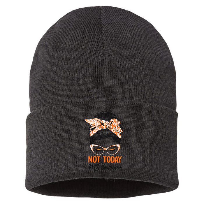No Today Messy Bun Multiple Sclerosis Ms Awareness Multiple Sclerosis Sustainable Knit Beanie