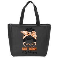 No Today Messy Bun Multiple Sclerosis Ms Awareness Multiple Sclerosis Zip Tote Bag