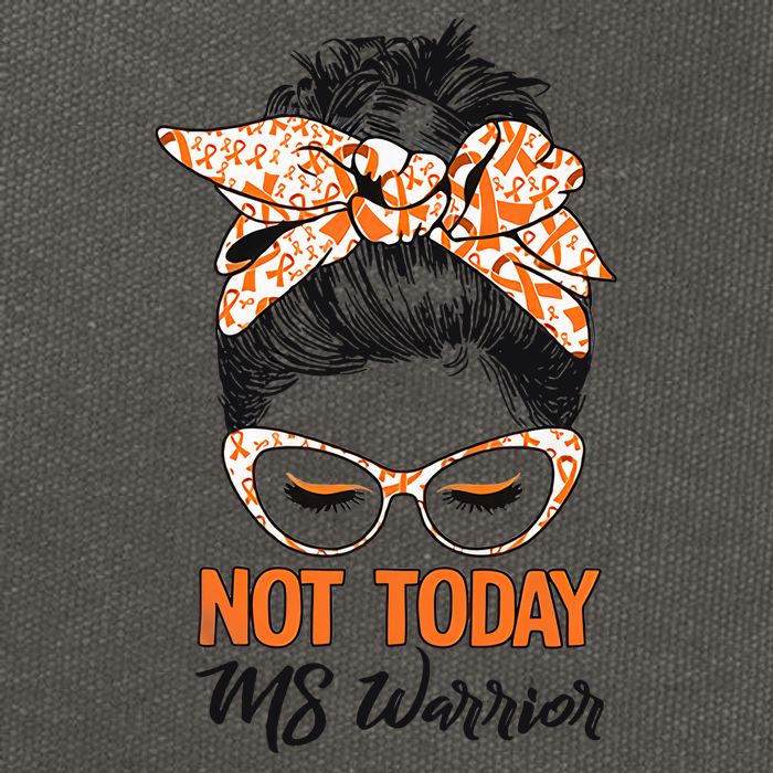 No Today Messy Bun Multiple Sclerosis Ms Awareness Multiple Sclerosis Cotton Canvas Backpack
