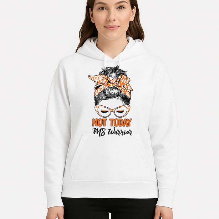 No Today Messy Bun Multiple Sclerosis Ms Awareness Multiple Sclerosis Hoodie