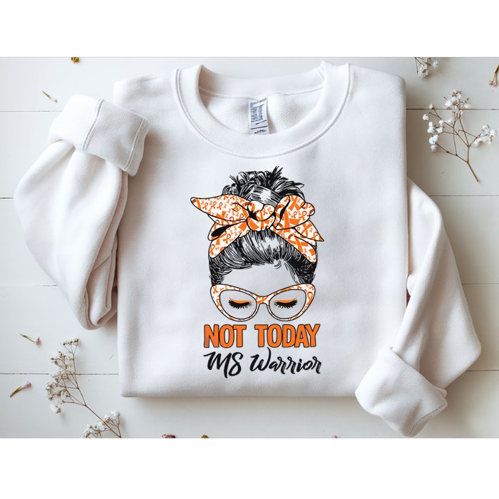 No Today Messy Bun Multiple Sclerosis Ms Awareness Multiple Sclerosis Sweatshirt