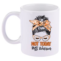 No Today Messy Bun Multiple Sclerosis Ms Awareness Multiple Sclerosis 11oz C Handle Ceramic Mug