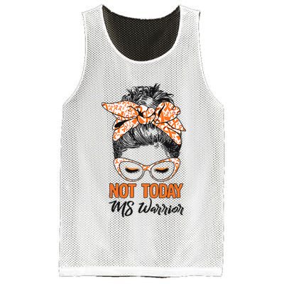 No Today Messy Bun Multiple Sclerosis Ms Awareness Multiple Sclerosis Mesh Reversible Basketball Jersey Tank