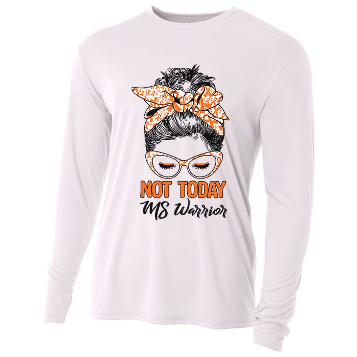 No Today Messy Bun Multiple Sclerosis Ms Awareness Multiple Sclerosis Cooling Performance Long Sleeve Crew