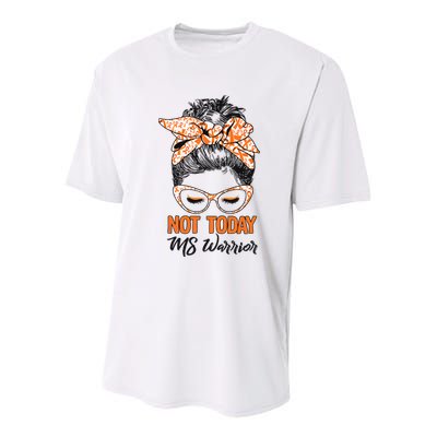 No Today Messy Bun Multiple Sclerosis Ms Awareness Multiple Sclerosis Youth Performance Sprint T-Shirt
