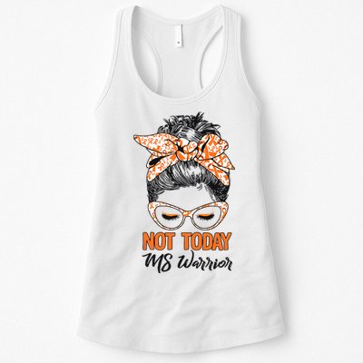 No Today Messy Bun Multiple Sclerosis Ms Awareness Multiple Sclerosis Womens Tank Top