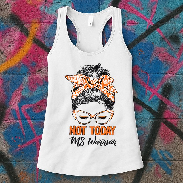 No Today Messy Bun Multiple Sclerosis Ms Awareness Multiple Sclerosis Womens Tank Top