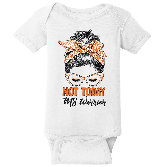 No Today Messy Bun Multiple Sclerosis Ms Awareness Multiple Sclerosis Baby Bodysuit