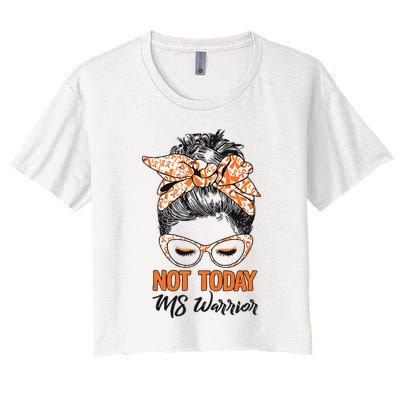 No Today Messy Bun Multiple Sclerosis Ms Awareness Multiple Sclerosis Crop Top