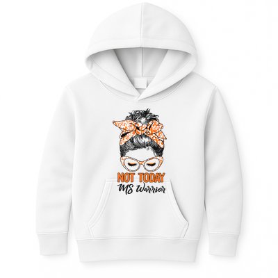 No Today Messy Bun Multiple Sclerosis Ms Awareness Multiple Sclerosis Kids Hoodie