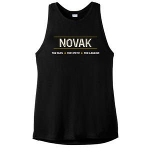 Novak The Man The Myth The Legend Myth Legend Name Ladies PosiCharge Tri-Blend Wicking Tank