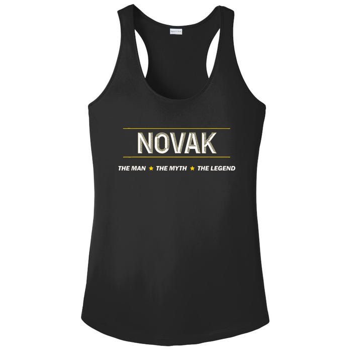 Novak The Man The Myth The Legend Myth Legend Name Ladies PosiCharge Competitor Racerback Tank