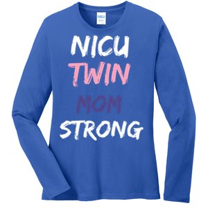 Nicu Twin Mom Strong Gift Ladies Long Sleeve Shirt