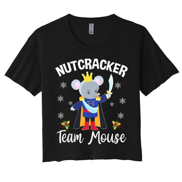 Nutcracker Team Mouse Holiday Christmas Boy Girls Women's Crop Top Tee