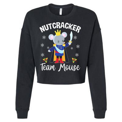 Nutcracker Team Mouse Holiday Christmas Boy Girls Cropped Pullover Crew