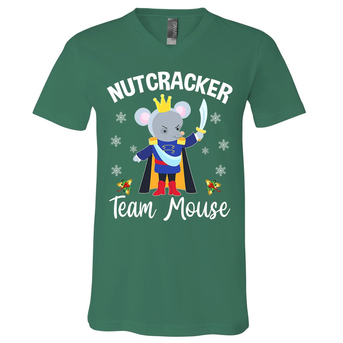 Nutcracker Team Mouse Holiday Christmas Boy Girls V-Neck T-Shirt