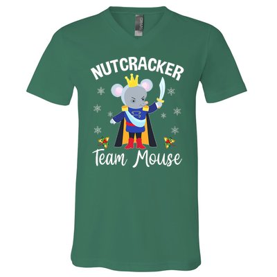 Nutcracker Team Mouse Holiday Christmas Boy Girls V-Neck T-Shirt