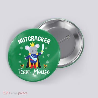Nutcracker Team Mouse Holiday Christmas Boy Girls Button