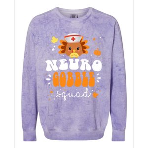 Neurology Turkey Matching Neuro Gobble Squad Thanksgiving Great Gift Colorblast Crewneck Sweatshirt