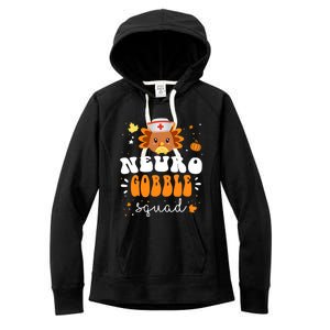 Neurology Turkey Matching Neuro Gobble Squad Thanksgiving Great Gift Women's Fleece Hoodie