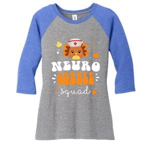 Neurology Turkey Matching Neuro Gobble Squad Thanksgiving Great Gift Women's Tri-Blend 3/4-Sleeve Raglan Shirt