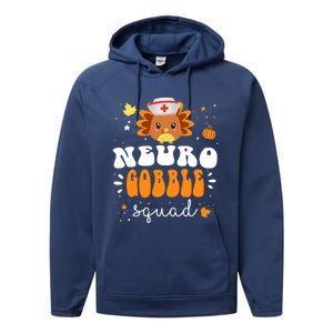 Neurology Turkey Matching Neuro Gobble Squad Thanksgiving Great Gift Performance Fleece Hoodie