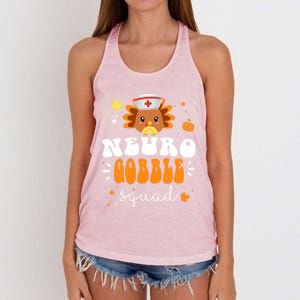 Neurology Turkey Matching Neuro Gobble Squad Thanksgiving Great Gift Women's Knotted Racerback Tank