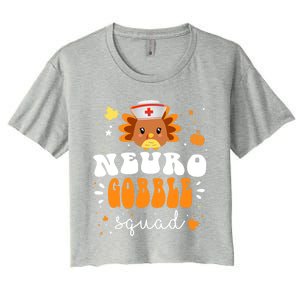 Neurology Turkey Matching Neuro Gobble Squad Thanksgiving Great Gift Women's Crop Top Tee