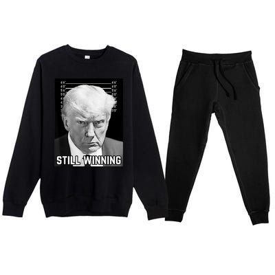 New Trump Mug Shot Still Winning Donald Trump 2024 Premium Crewneck Sweatsuit Set