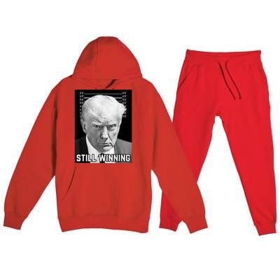 New Trump Mug Shot Still Winning Donald Trump 2024 Premium Hooded Sweatsuit Set